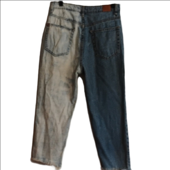 BDG Blue Straight-Leg Jeans with Bold Two-Tone Style.Mom High Rise, Size 28. - Picture 5 of 11